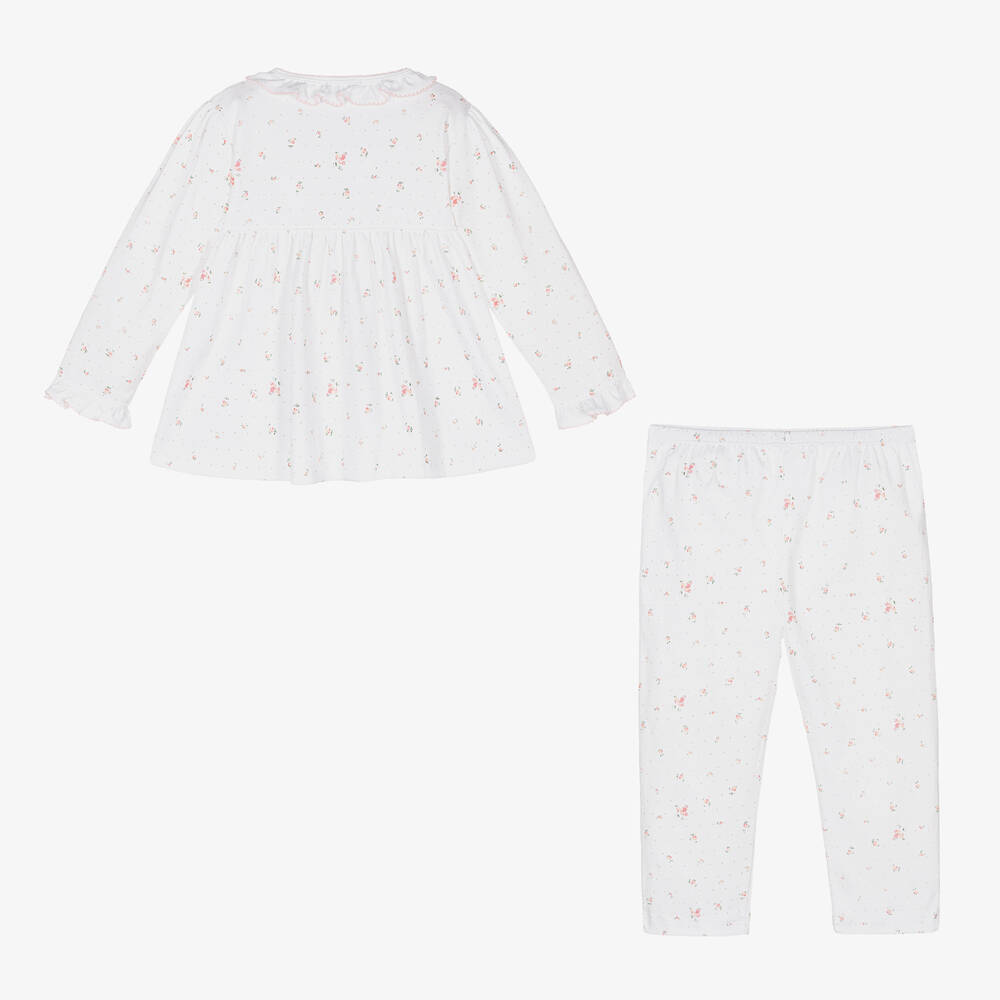 Mini-la-Mode-بيجاما أطفال بناتي قطن بيما لون أبيض | Childrensalon