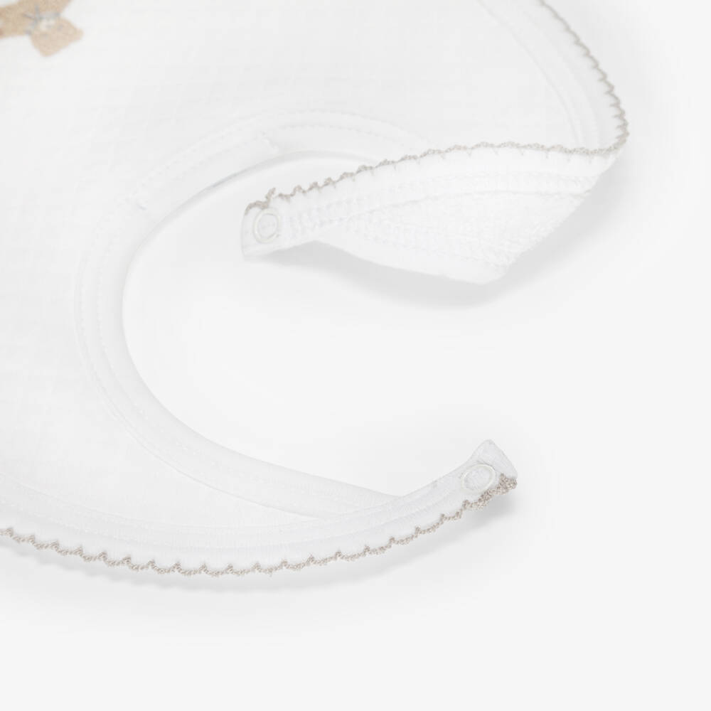 Mini-la-Mode-مريلة قطن بيما لون أبيض للرضع | Childrensalon