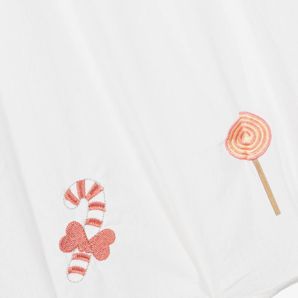 Mini Lunn-Girls White Embroidered Cotton Nightdress | Childrensalon