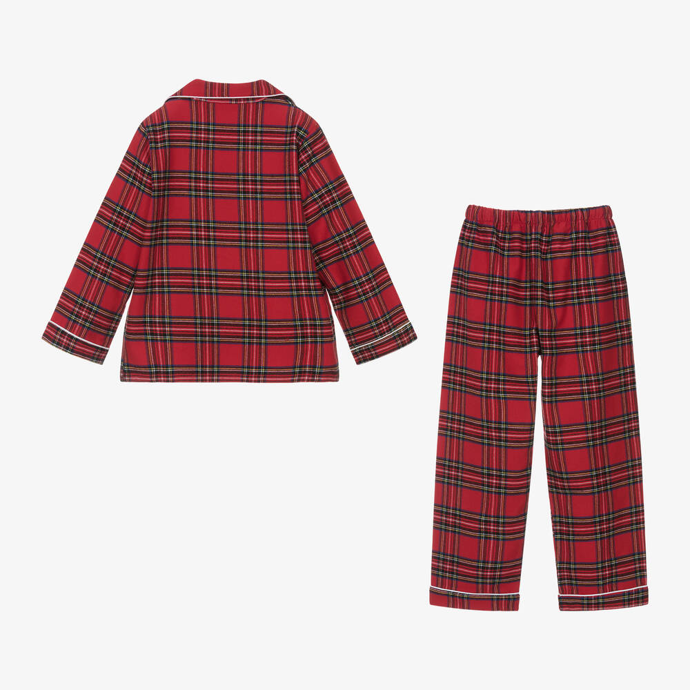 Mini Lunn-Red Tartan Cotton Pyjamas | Childrensalon