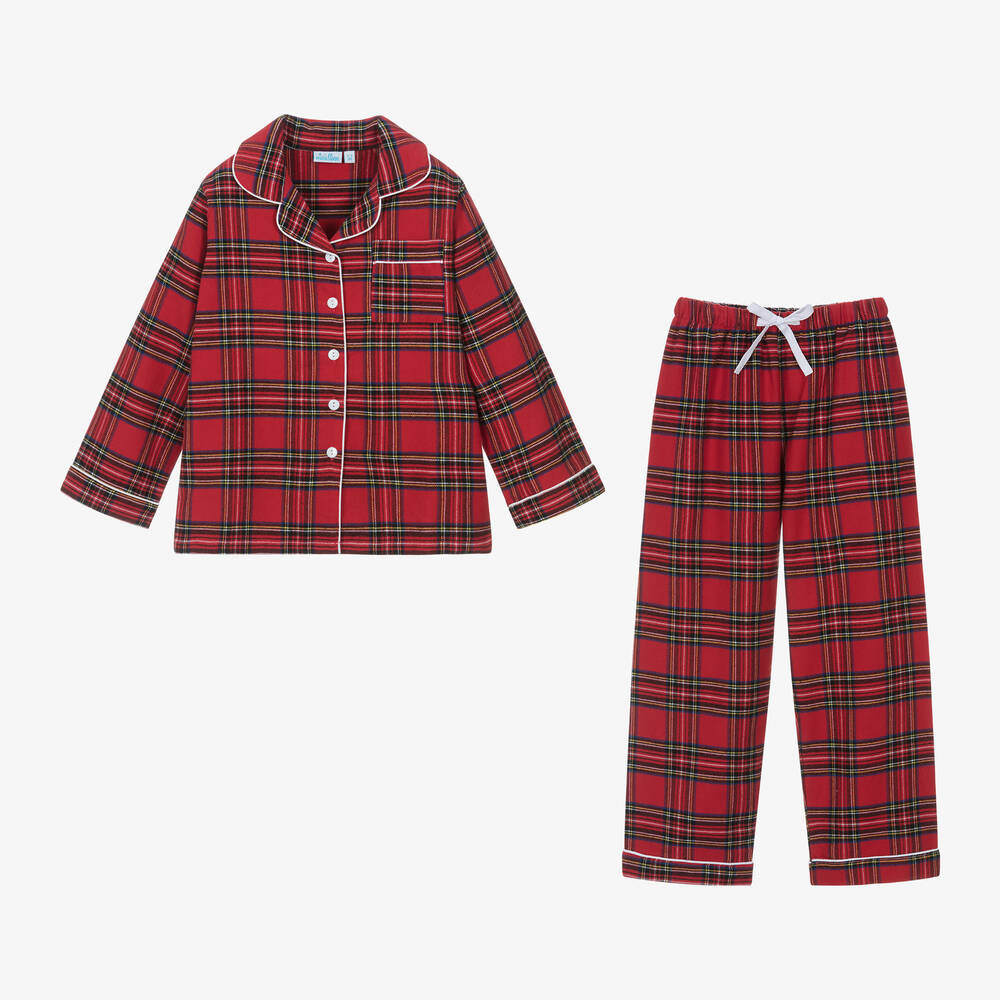 Mini Lunn-Red Tartan Cotton Pyjamas | Childrensalon