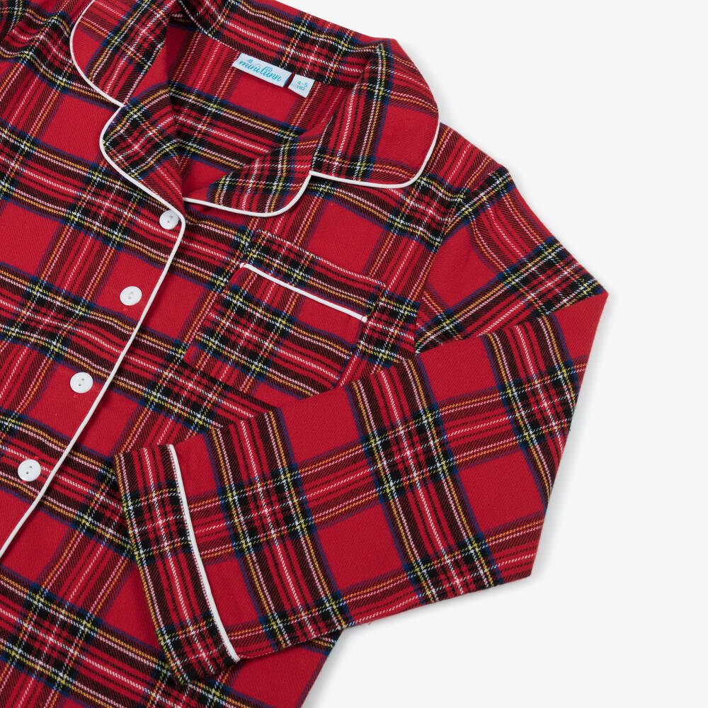 Mini Lunn-Red Tartan Cotton Pyjamas | Childrensalon
