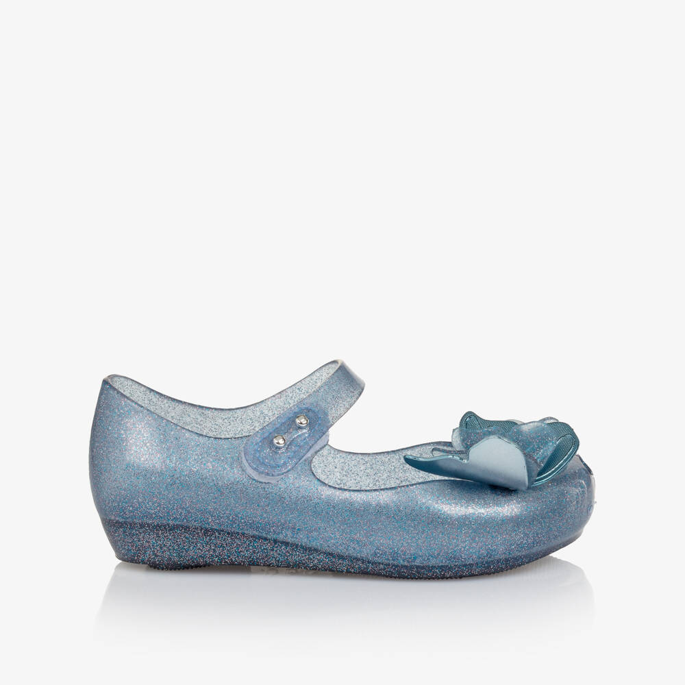 Mini Melissa-Girls Blue Butterfly Jelly Shoes | Childrensalon
