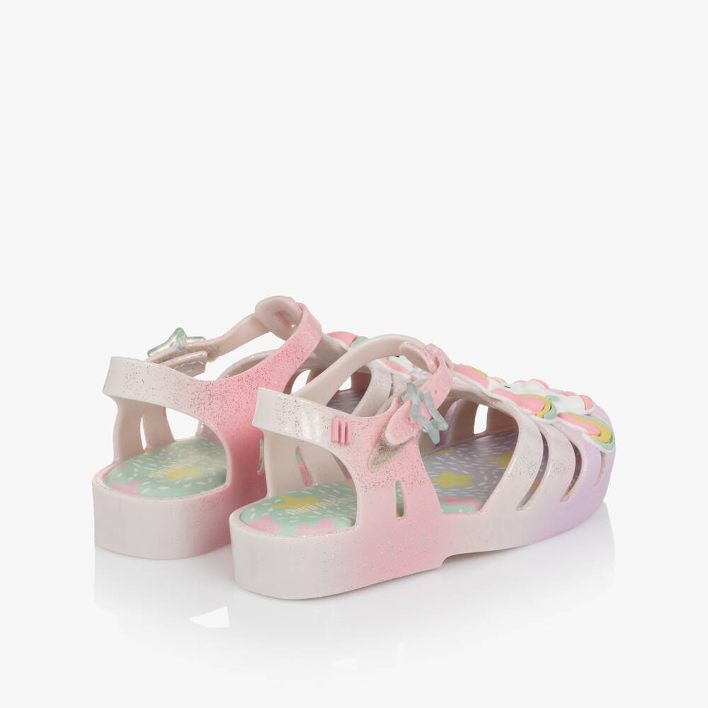 Mini Melissa-حذاء جيلي أومبري لون زهري لامع للبنات | Childrensalon