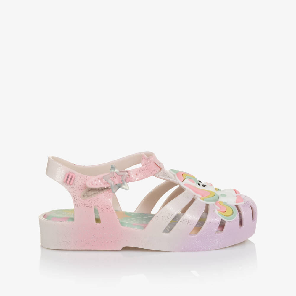 Mini Melissa-حذاء جيلي أومبري لون زهري لامع للبنات | Childrensalon