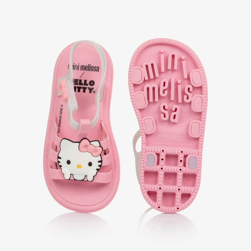 Mini Melissa-Сандалии розовые из желе Hello Kitty для девочек | Childrensalon