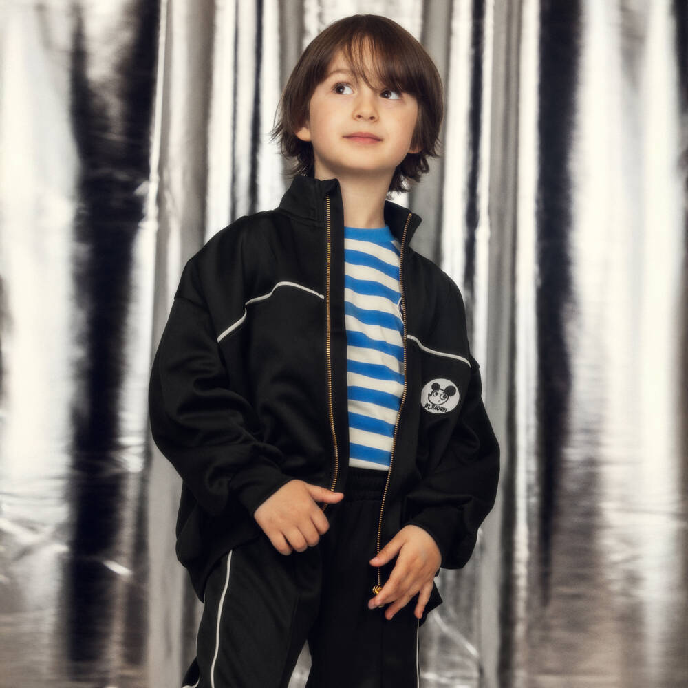 Mini Rodini-Black Joggers with RitzRatz Logo Patch | Childrensalon