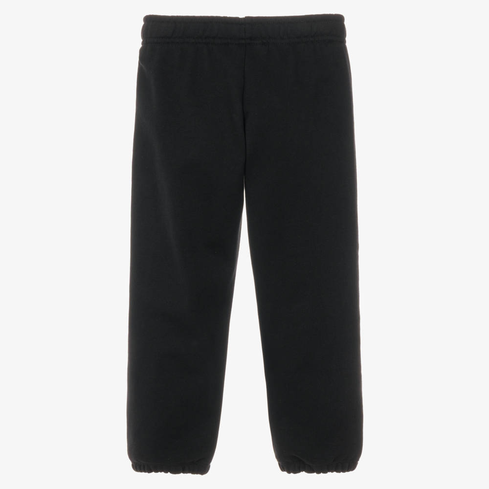 Mini Rodini-Black Organic Cotton Joggers with Brown Trim | Childrensalon
