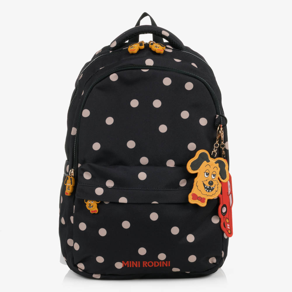 Mini Rodini-Black Polka Dot Rodini Prix Backpack (39cm) | Childrensalon