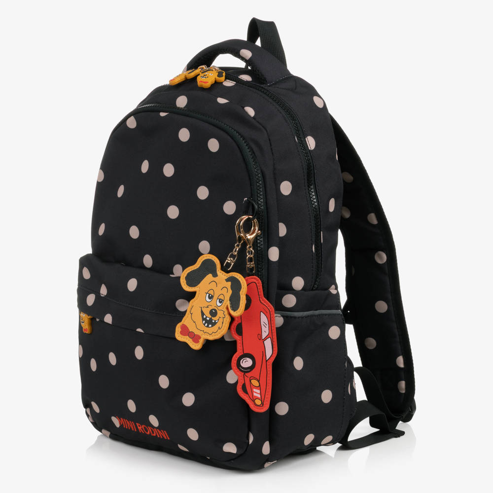 Mini Rodini-Black Polka Dot Rodini Prix Backpack (39cm) | Childrensalon