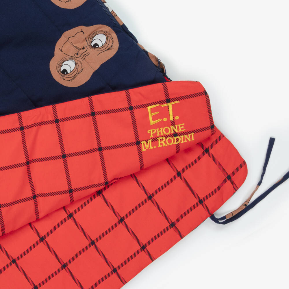 Mini Rodini-Одеяло синее стеганое из органического хлопка с И.Т. (160см) | Childrensalon