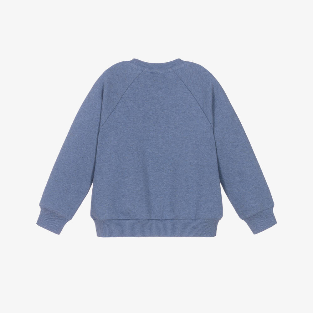 Mini Rodini-Свитшот синий из органического хлопка с пантерой | Childrensalon