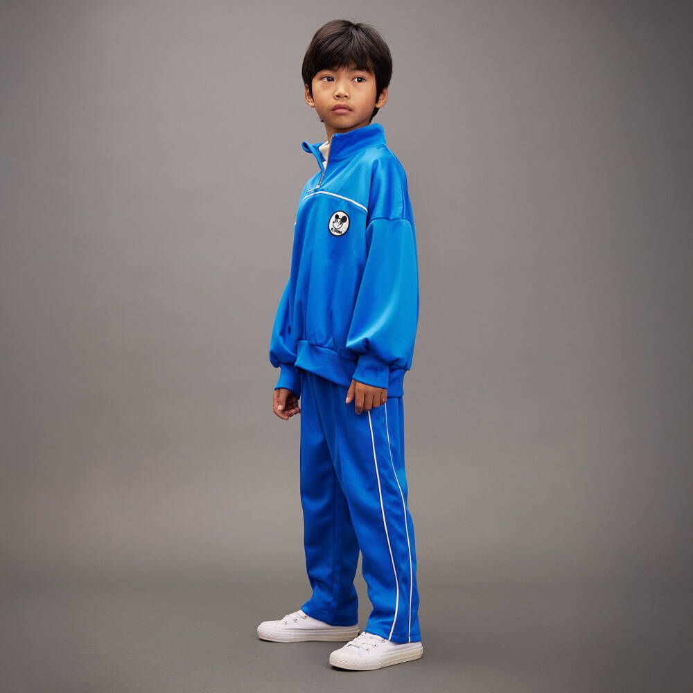 Mini Rodini-Blue Quarter-Zip Sweatshirt with Ritzratz Patch | Childrensalon