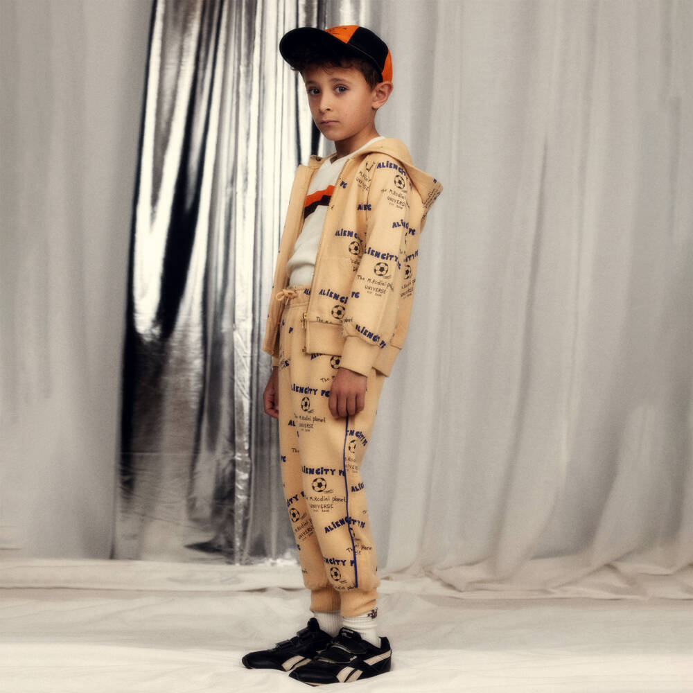 Mini Rodini-Boys Beige Alien City FC Joggers | Childrensalon