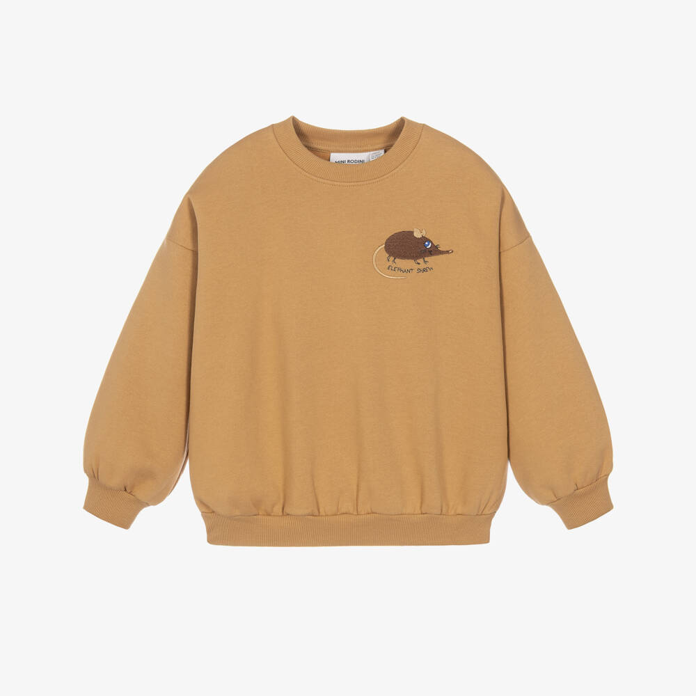 Mini Rodini-Boys Beige Elephant Shrew Sweatshirt | Childrensalon