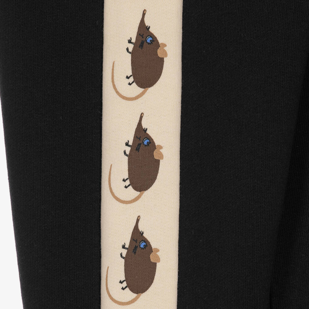Mini Rodini-Boys Black Elephant Shrew Print Joggers | Childrensalon