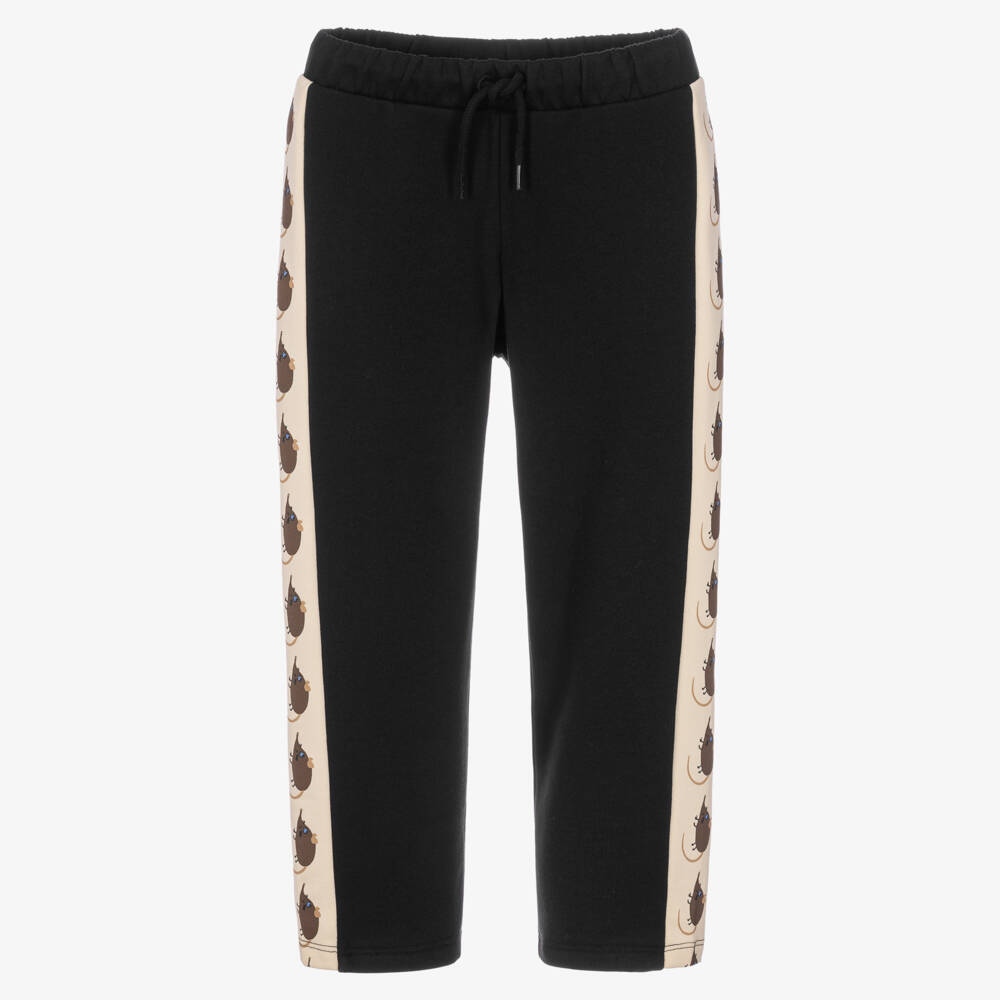 Mini Rodini-Boys Black Elephant Shrew Print Joggers | Childrensalon