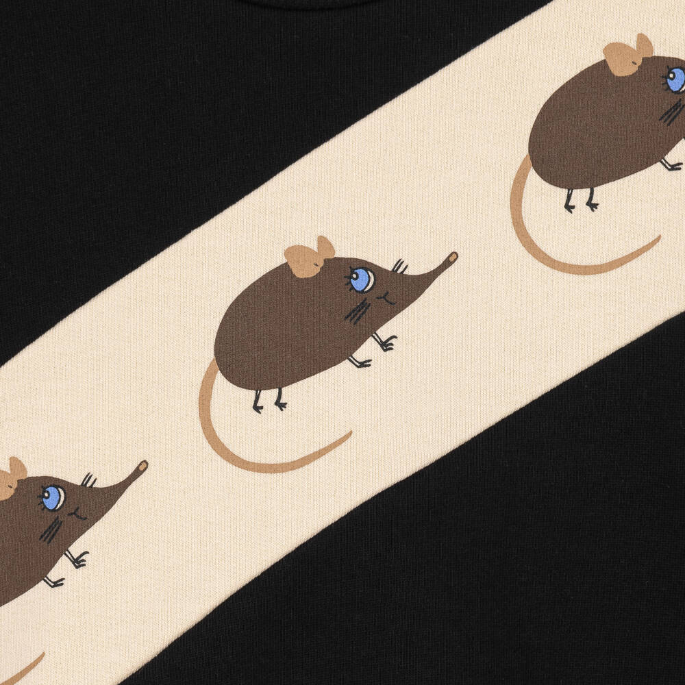 Mini Rodini-Boys Black Elephant Shrew Print Sweatshirt | Childrensalon