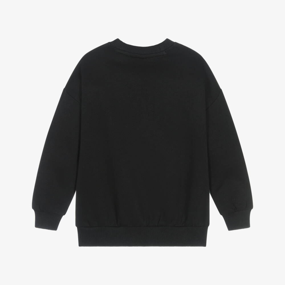 Mini Rodini-Boys Black Organic Cotton Alien & Rainbow Print Sweatshirt | Childrensalon