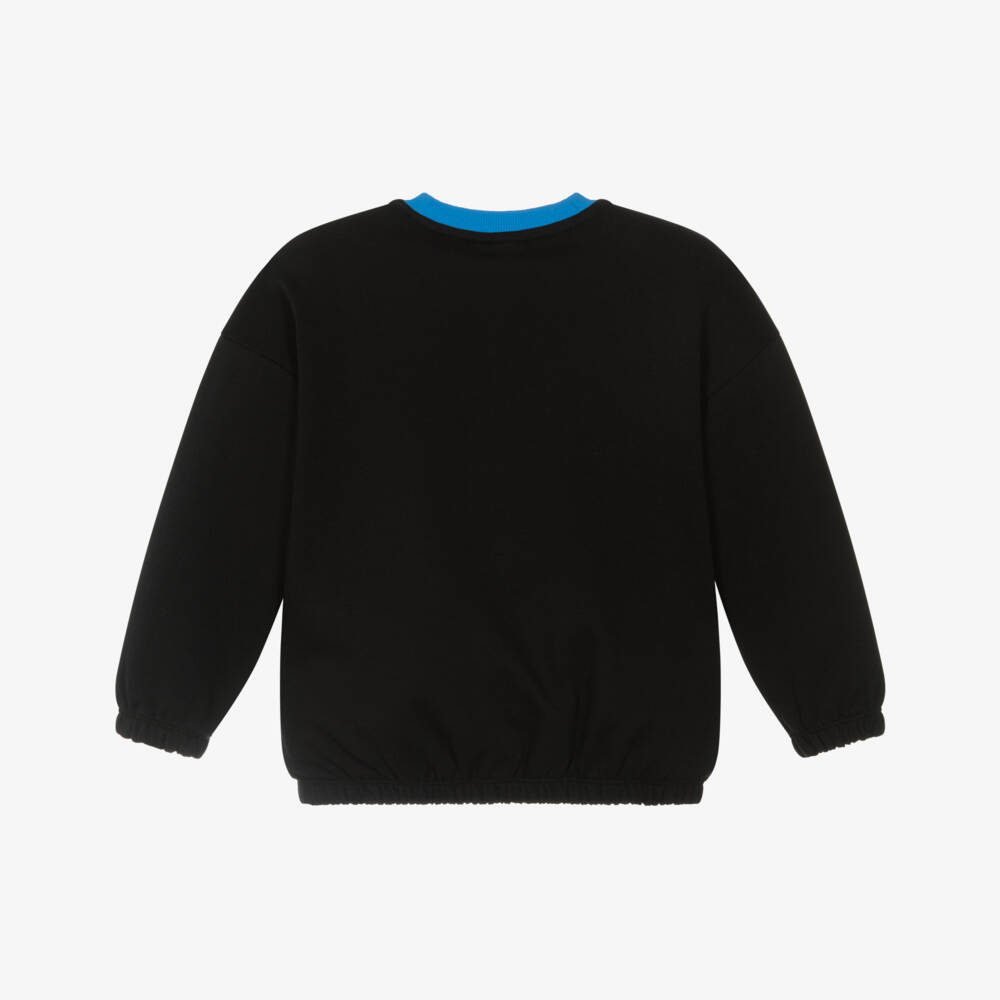 Mini Rodini-Boys Black Organic Cotton Space Tour Sweatshirt | Childrensalon