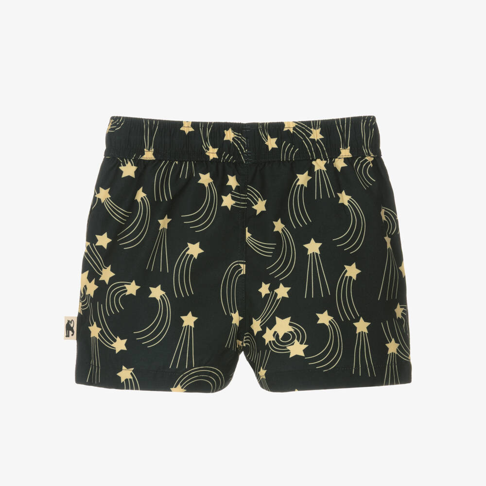 Mini Rodini-Boys Black Shooting Star Print Swim Shorts | Childrensalon