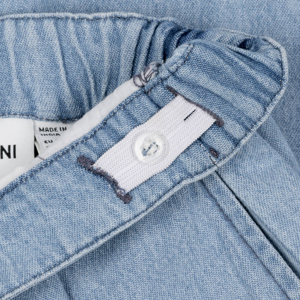 Mini Rodini-Boys Blue Denim Trousers with Skunk Motif | Childrensalon