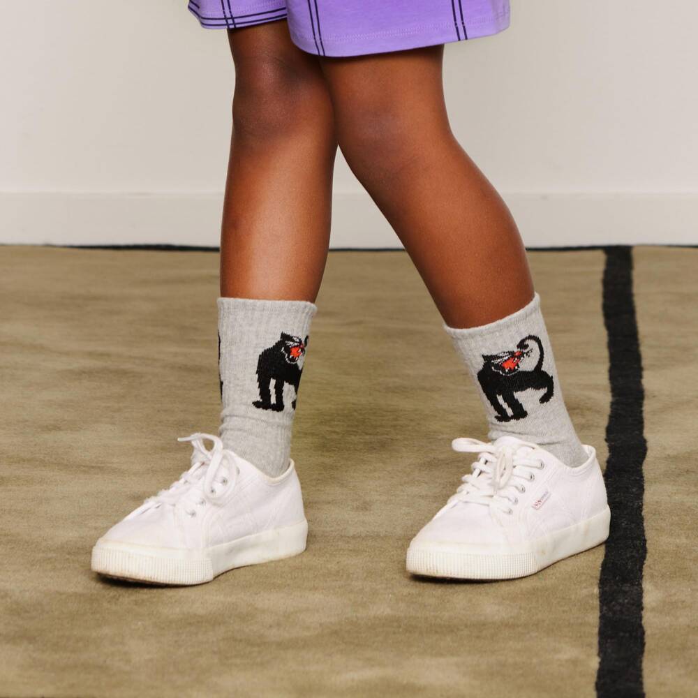 Mini Rodini-Boys Blue & Grey Panther Socks (3 Pack) | Childrensalon