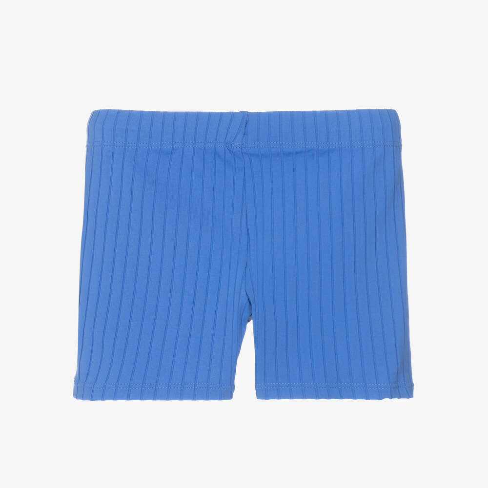 Mini Rodini-Boys Blue Ribbed Swim Shorts (UPF 40+) | Childrensalon