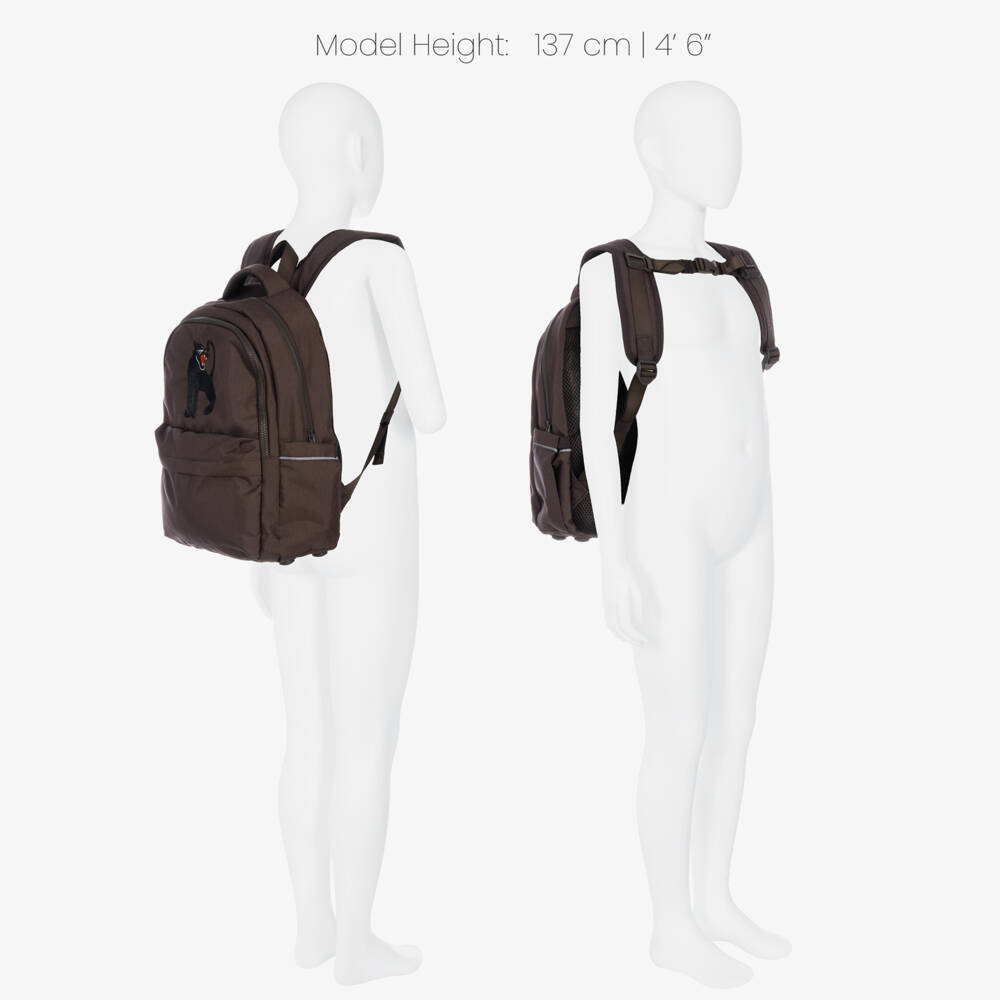 Mini Rodini-Boys Brown Panther Backpack with Wallet (38cm) | Childrensalon