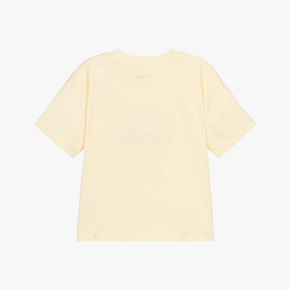 Mini Rodini-Boys Cream Cotton Play Slogan T-Shirt | Childrensalon