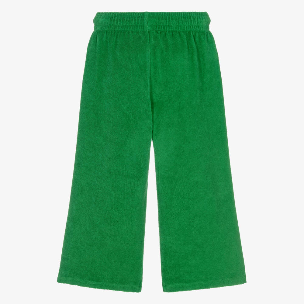 Mini Rodini-Boys Green Terry Towelling Joggers with Table Tennis Motif | Childrensalon