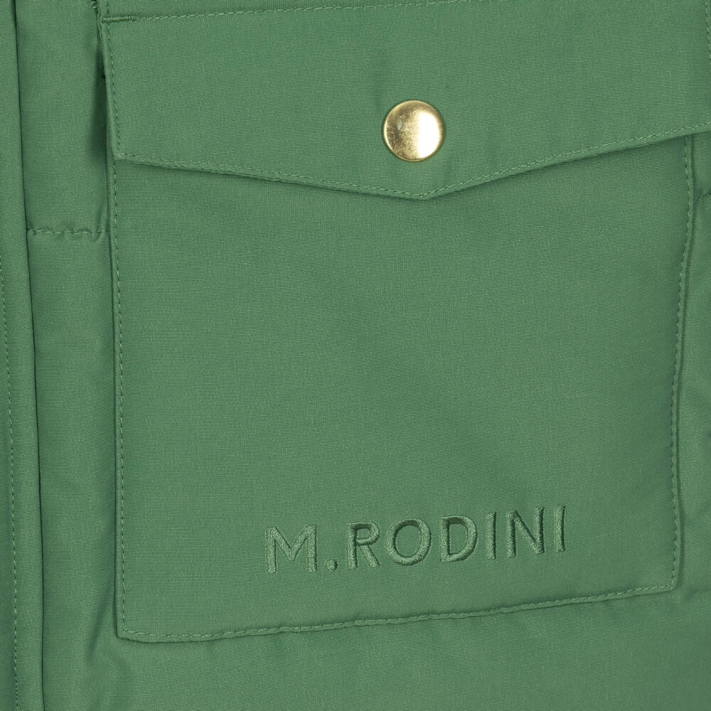 Mini Rodini-Boys Green Waterproof Puffer Coat | Childrensalon