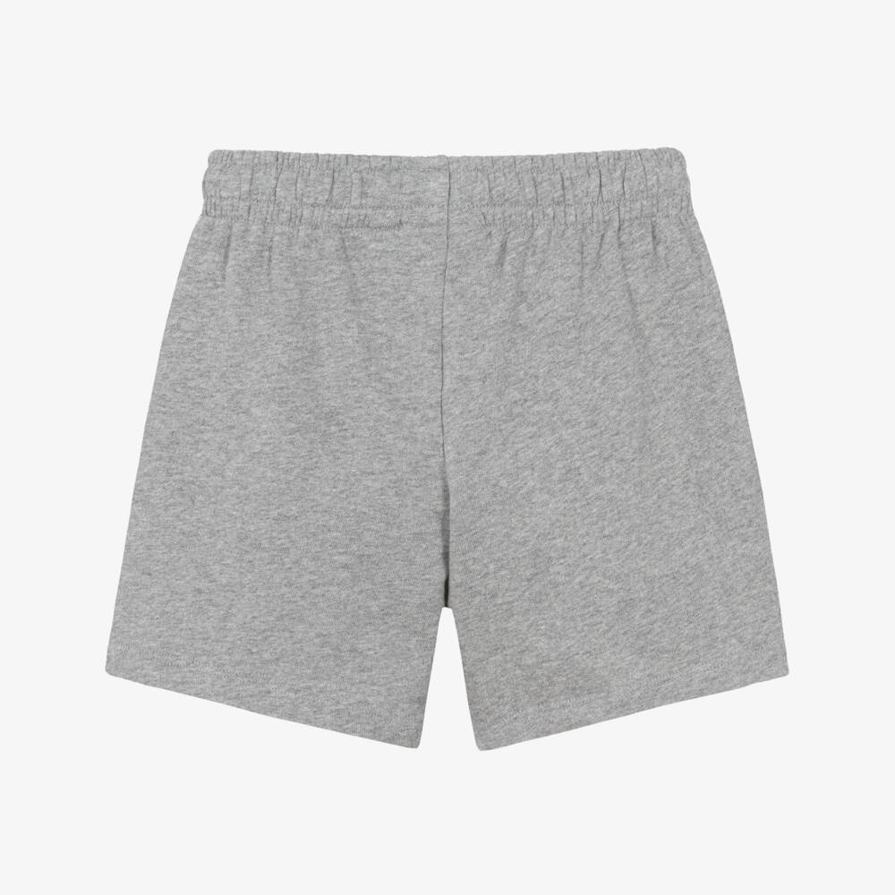 Mini Rodini-Boys Grey Marl Jersey Shorts with Brown Piping | Childrensalon