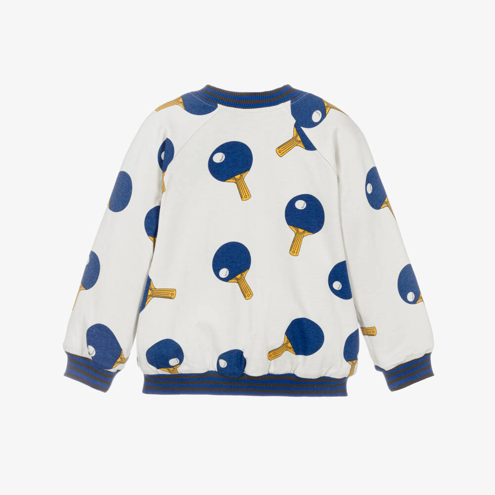 Mini Rodini-Boys Grey Reversible Jacket with Table Tennis Print | Childrensalon