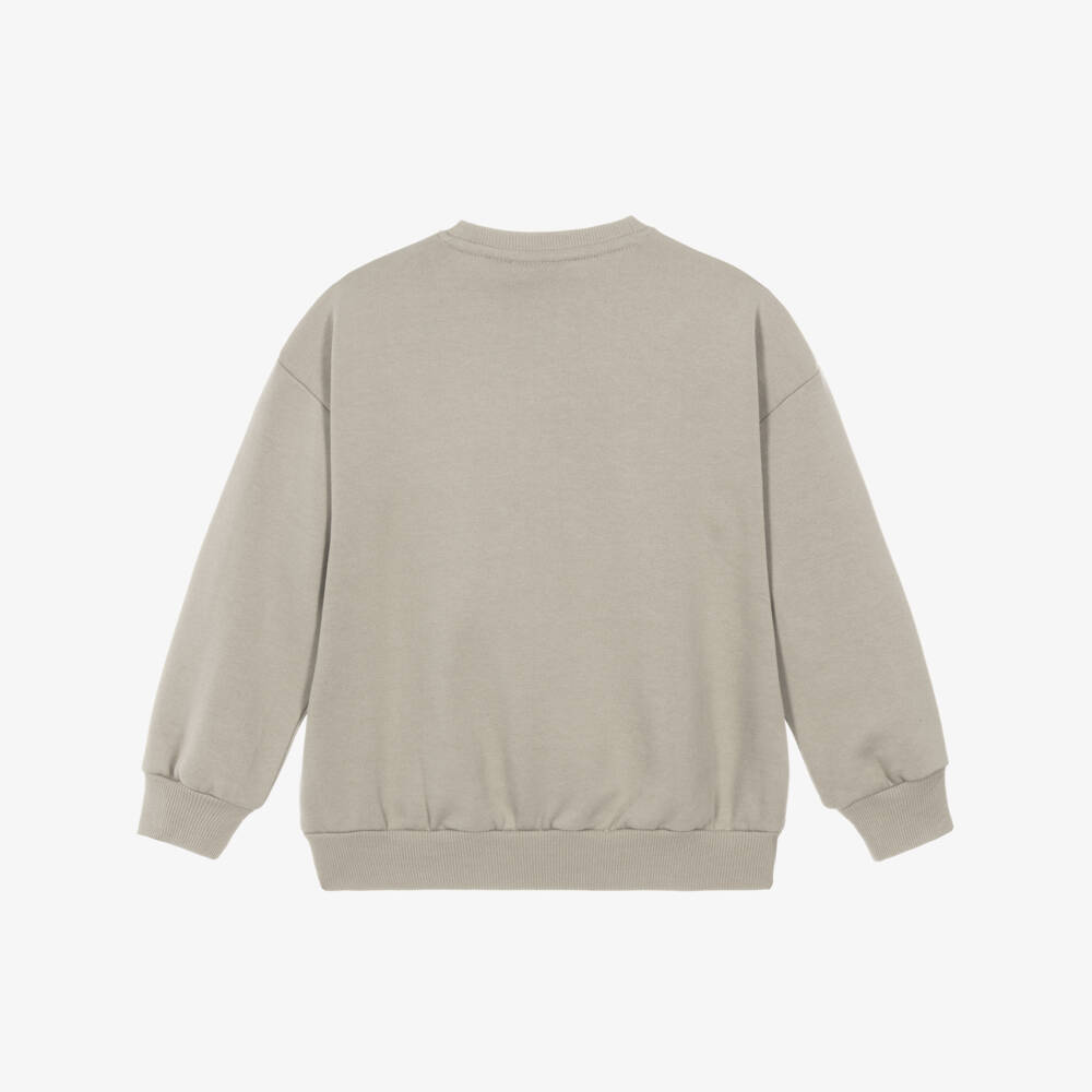 Mini Rodini-Boys Grey Skunk Sweatshirt in Organic Cotton | Childrensalon