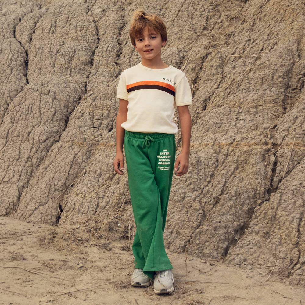 Mini Rodini-Boys Ivory Alien City FC T-Shirt | Childrensalon