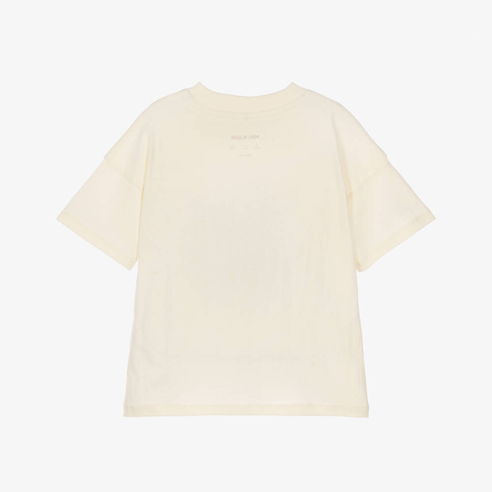 Mini Rodini-Boys Ivory Cotton Skunk Print T-Shirt | Childrensalon