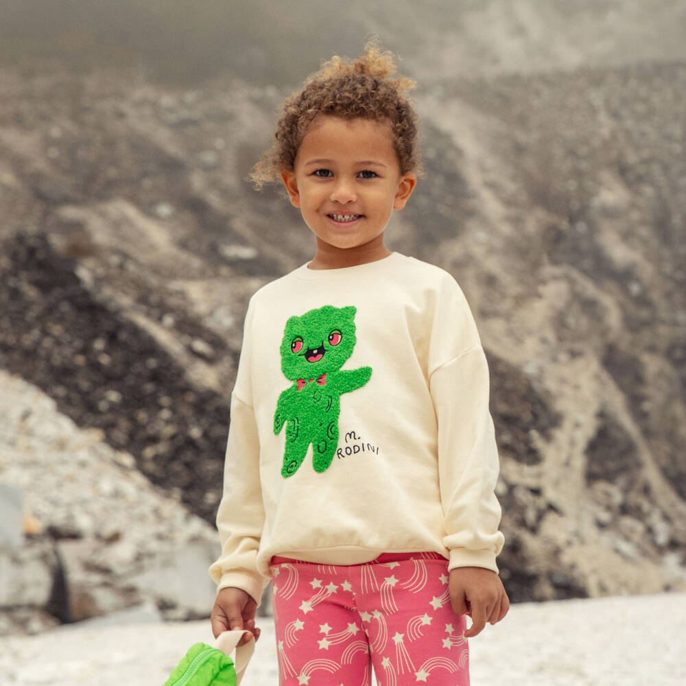 Mini Rodini-Свитшот кремовый из органического хлопка букле для мальчиков | Childrensalon