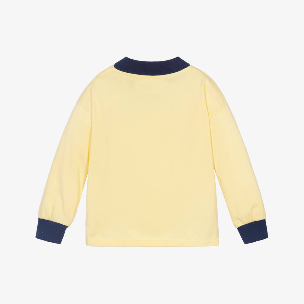 Mini Rodini-Boys Pale Yellow Table Tennis Print Long Sleeve Top | Childrensalon