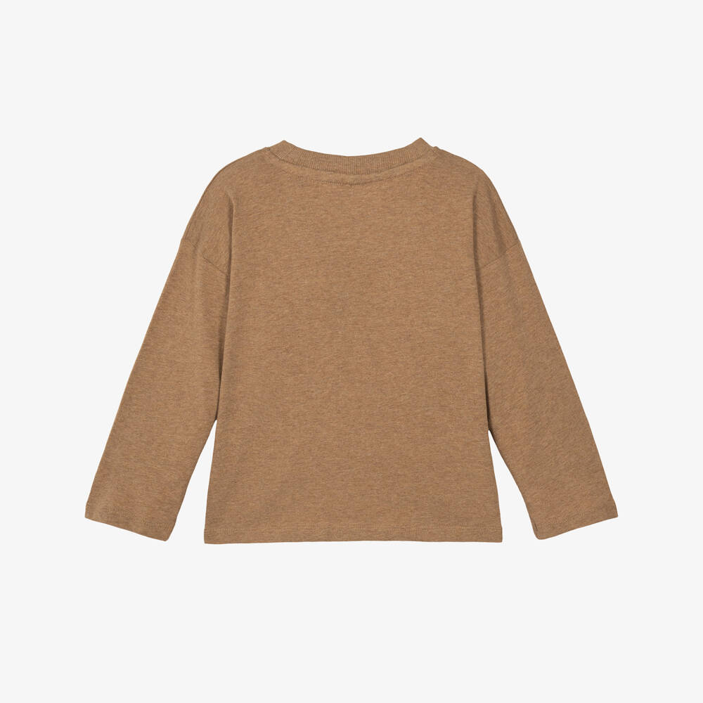 Mini Rodini-Boys Sand Brown Top with Panther Print | Childrensalon