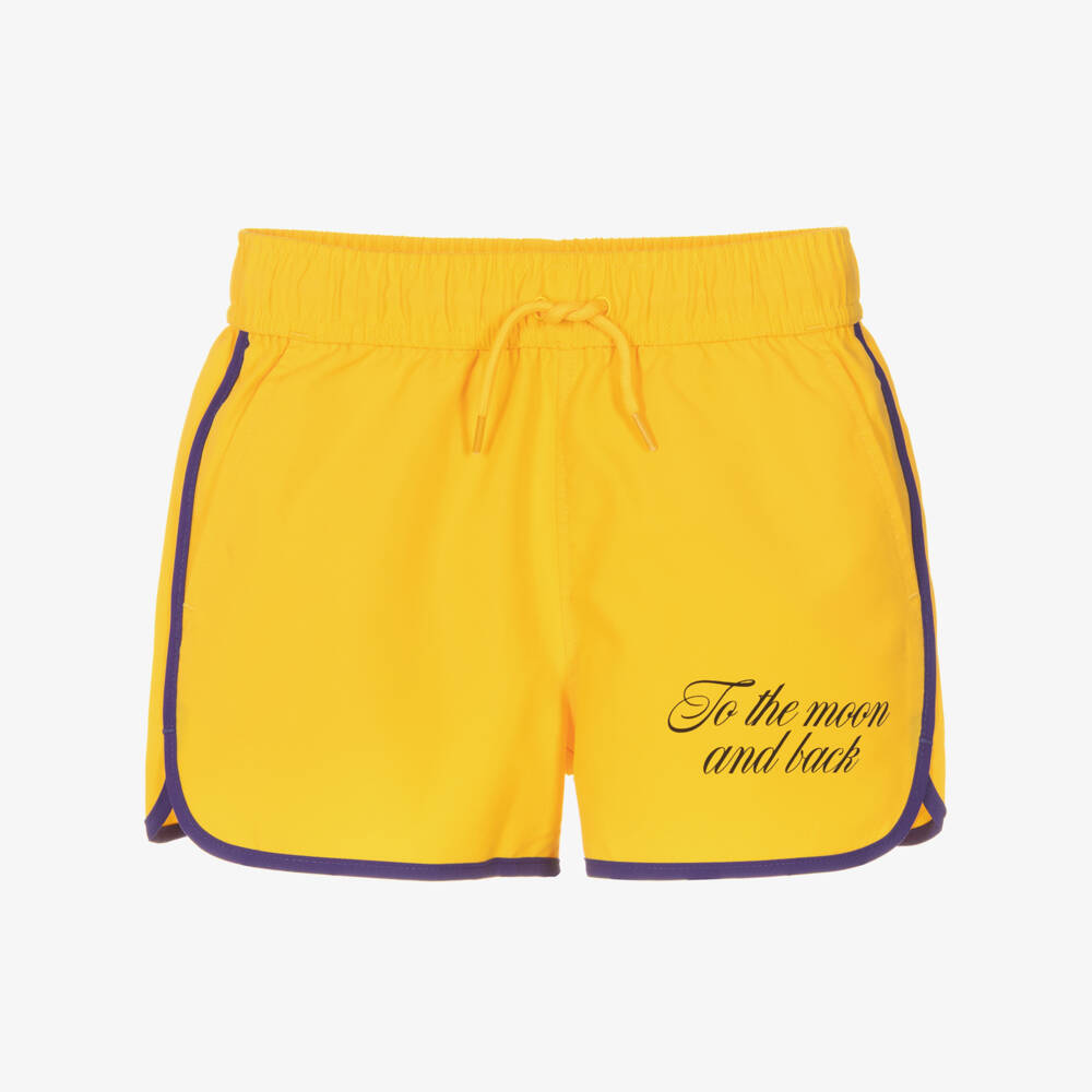 Mini Rodini-Boys Yellow & Purple Retro Swim Shorts | Childrensalon