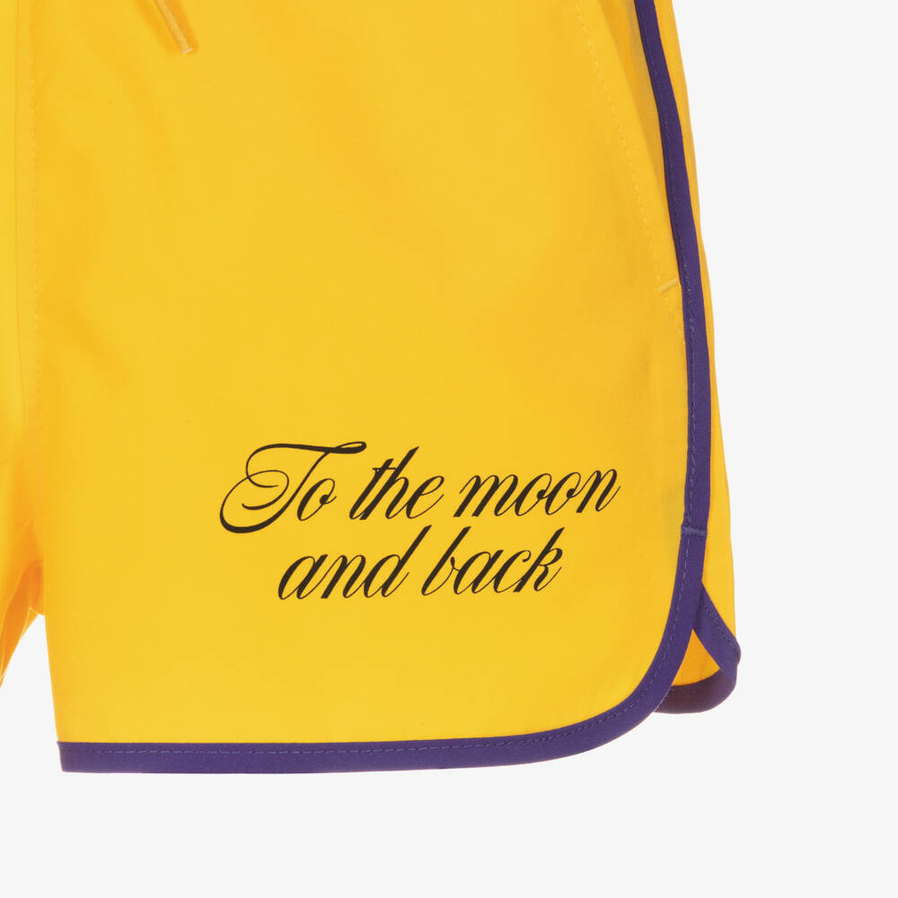 Mini Rodini-Boys Yellow & Purple Retro Swim Shorts | Childrensalon