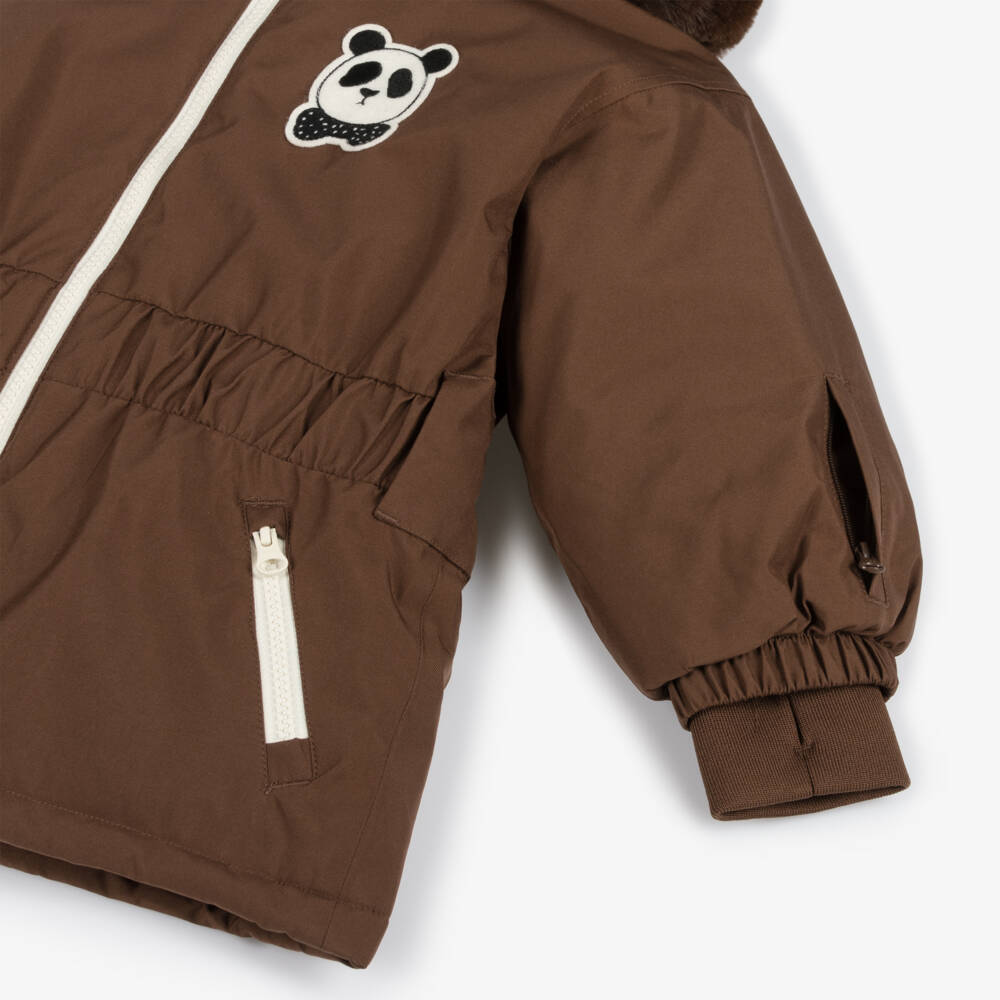 Mini Rodini-Brown Waterproof Ski Jacket | Childrensalon