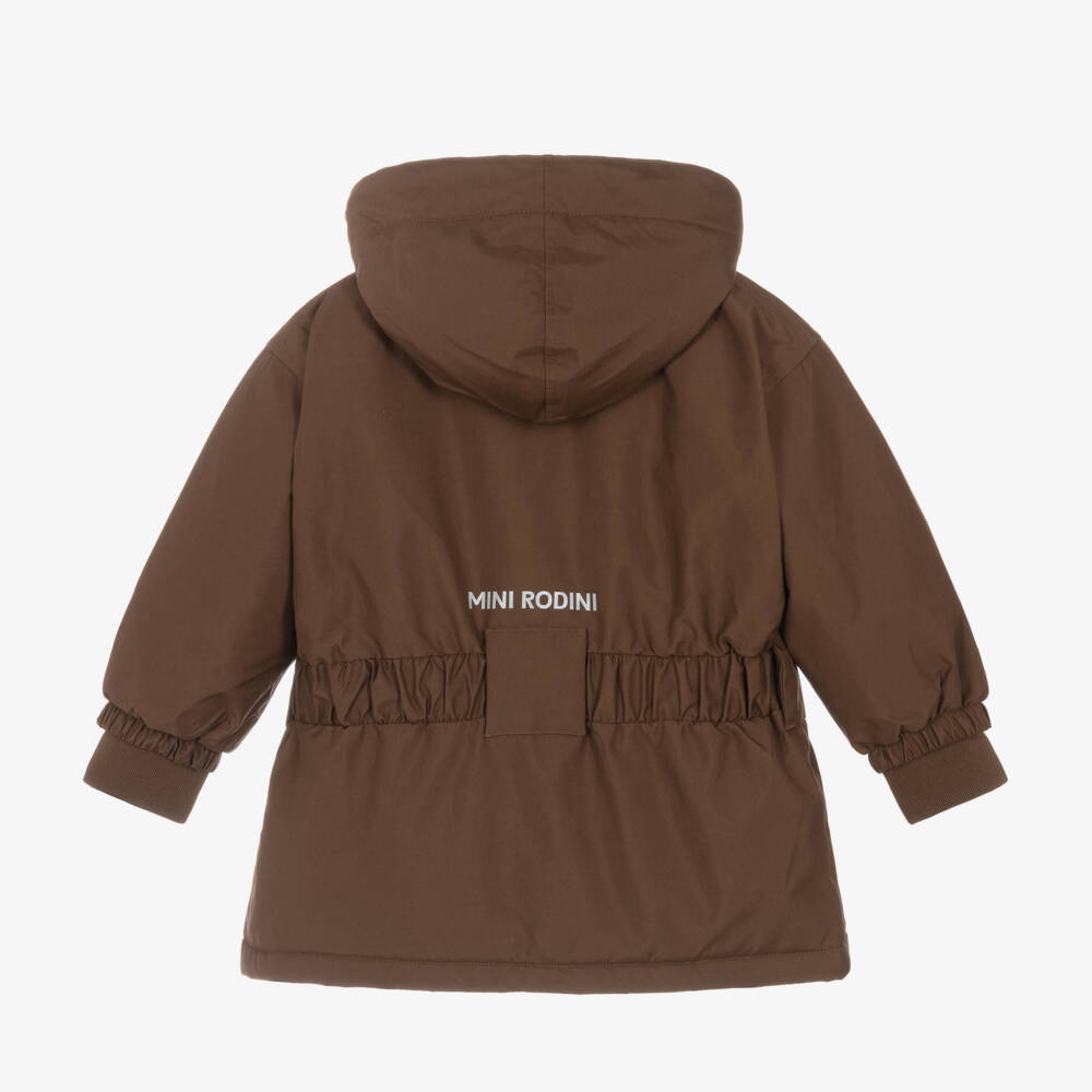 Mini Rodini-Brown Waterproof Ski Jacket | Childrensalon