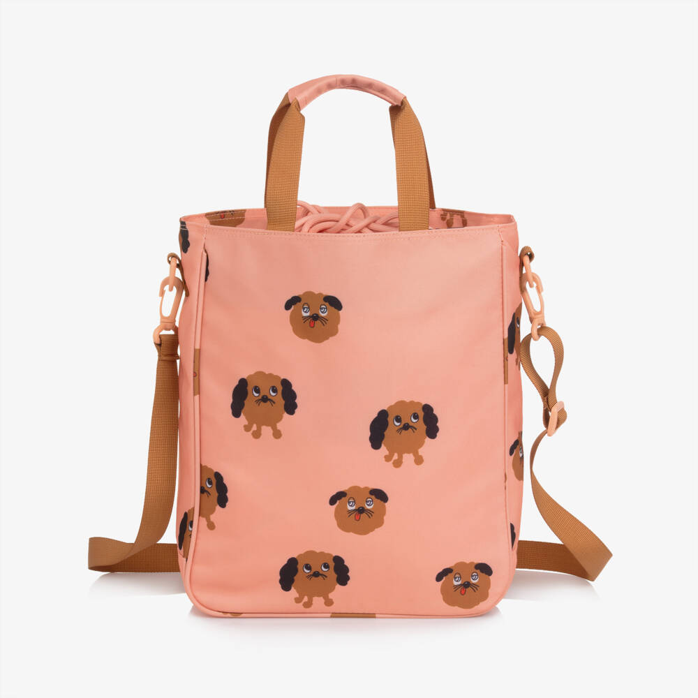 Mini Rodini-حقيبة كروس بطبعة كلاب لون زهري (32 سم) | Childrensalon