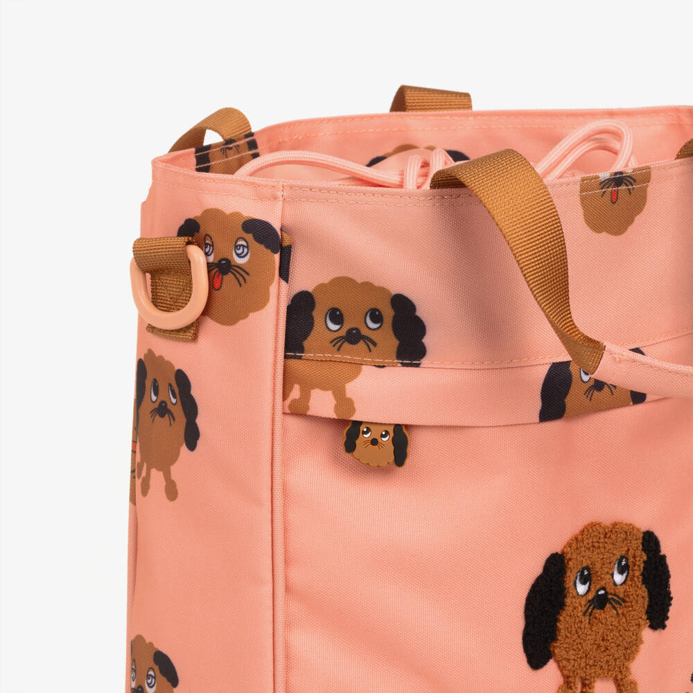 Mini Rodini-حقيبة كروس بطبعة كلاب لون زهري (32 سم) | Childrensalon
