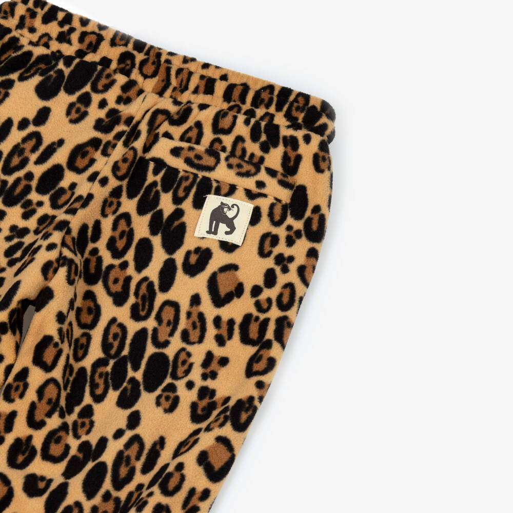 Mini Rodini-Джоггеры флисовые леопардовые коричневые для девочек | Childrensalon