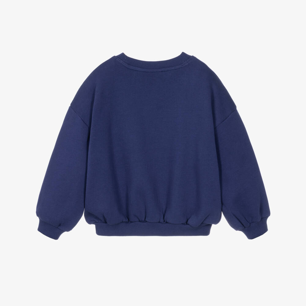 Mini Rodini-Girls Cobalt Blue Sweatshirt with Rabbit Print | Childrensalon