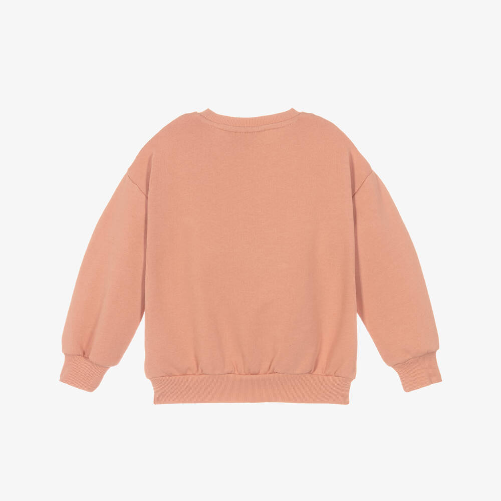 Mini Rodini-سويتشيرت قطن عضوي لون زهري مرجاني للبنات  | Childrensalon