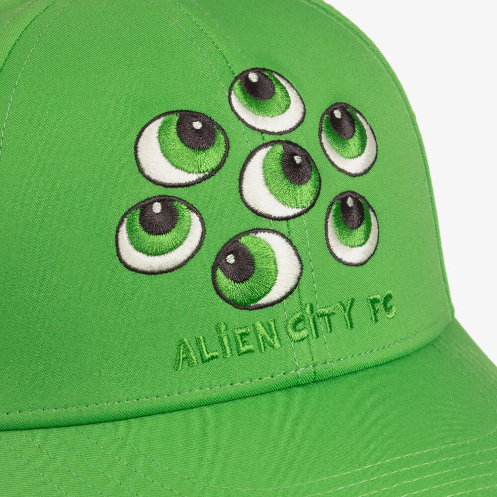 Mini Rodini-Girls Green Alien Bunny Baseball Cap with Long Ears | Childrensalon